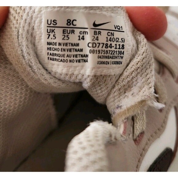 Nike Court Borough Mid 2 Kids Shoes CD7784-118 Size 8C White Pink - Picture 7 of 7